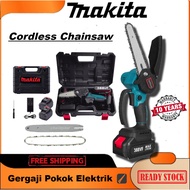 Makita Cordless Chainsaw Cordless Saw Heavy Duty Chainsaw Wood Cutter 6Inch Portable Pruning Saw Gergaji Elektrik✂️