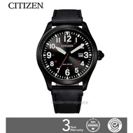 CITIZEN BM6835-23E Eco Drive Solar Black Dial Stainless Steel Case Black Leather Men's Watch