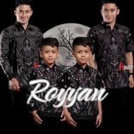 HITAM KEMEJA Father And Son Batik Couple // Batik Shirt For Adult Men And Children In Black With Small G Motif