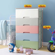 3/4/5/6/7 Tier Macaron Plastic Drawer Cabinet With Lock Drawer Baju Baby Wardrobe Organizer Drawer Cabinet For Clothes Almari Baju 收納櫃