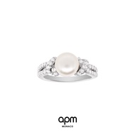 APM Monaco Ring Women French Light Luxury Jewelry Personalized Fashion Knot Pearl Ring Silver Dinner