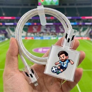 "Messsi Goat" Pattern Charger Case & Cable Protector Compatible for Charger iphone, Xiaomi, Oppo, Vi