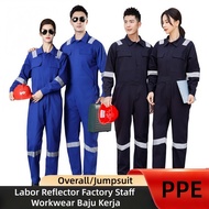 PPE Safety Jacket Set Labor Reflective Wear Suits Men/Women Mechanic Jumpsuit Work Uniforms Overalls