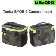 Tenba BYOB 9 Camera Insert-Black Camouflage/Lime(636-263) for DSLR and Mirrorless and lenses Shockpr