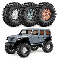 4pcs 70mm 1.3" Metal Beadlock Wheel Rim & Rubber Mud Tyre 7mm Hex for 1/18 TRX4M 1/24 Axial SCX24 AX