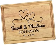 Personalized Wooden Cutting Boards for Kitchen - Customized Maple Wood Cutting Board with Engraved N
