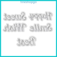 Fine 5Pcs Letter Resin Silicone Molds Blessing Words Resin Silicone Mould for Epoxy Resin Chocolate 