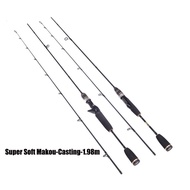 Mavllos Super Soft Makou Carbon Spinning Fishing Rod Luya 3-15g Ul Power 1.8M 1.98M Casting Spinning