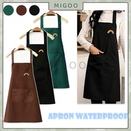 Waterproof Apron Men's Waterproof Cooking Apron Wanita Kitchen Cooking Apron Waterproof Oil-Resistan