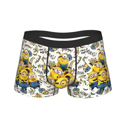 M-Minions Boxershorts 3D Pouch Underwear High Quality Customs Boxer Brief Comfortable Males Panties 