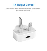 Eastwing Uk Wall Plug Charger 3-Pin Power Plug Adapter With 3 USB Ports For Mobile Phone Tablets