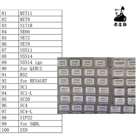 Lishi 2 in1 MIT8 MIT11 NE71R NE66 NE72 NE78 NSN11 R52 SC1 SC4 SC20 SIP22 SX9 for QIRUI Renault SQDL 