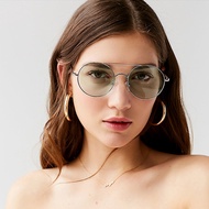 Cermin Mata Hitam Fesyen Eropah dan Amerika Lelaki dan Wanita Trend Cermin Mata Hitam Bulat Bingkai Cermin Mata Laut Cer