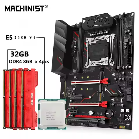 MACHINIST MR9A PRO MAX X99 Motherboard Kit Set with Xeon E5 2680 V4 CPU LGA 2011-3 DDR4 RAM 32GB Mem