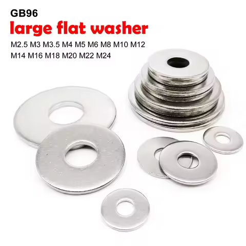GB96 DIN9021 Extra Large Size Big Wide Thick Flat Washer Plain Gasket M2.5 M3 M3.5 M4 M5 M6 M8 M10 M