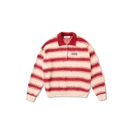 HADES Cozy Stripe Polo Sweater - Unisex red wool long-sleeved polo shirt - Genuine HADES Brand