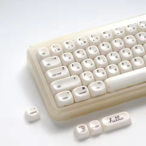 XVX Glossy Off-white Custom PBT MAC Keycaps Ceramic Style Dye Sub 139 Keys MOA Profile for Cherry MX