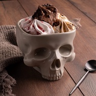 Halloween Human Skull Bowl Pasta Bowl Ceramic Craft Ornament Tableware Family Food Candy Bowl
