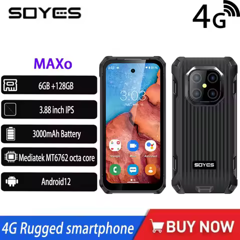NEW SOYES MAXO Rugged Smartphone IP68 3.88" Small IPS Screen Mini Waterproof Mediatek MT6762 Octa Co