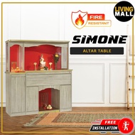 Living Mall Simone Oriental Altar Table with Top Altar Cabinet Fire Resistant Altar Cabinet