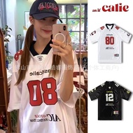 [Ready Stock] Korea asif calie Jersey Short Sleeve Women Loose Minji Hyein Same Style American t-Shi