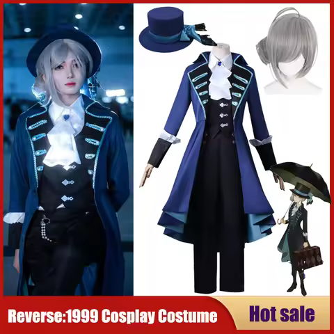 Game Reverse:1999 Vertin Cosplay Costume Trench Vest Hat Wig Suit Carnival Halloween Party Gorgeous