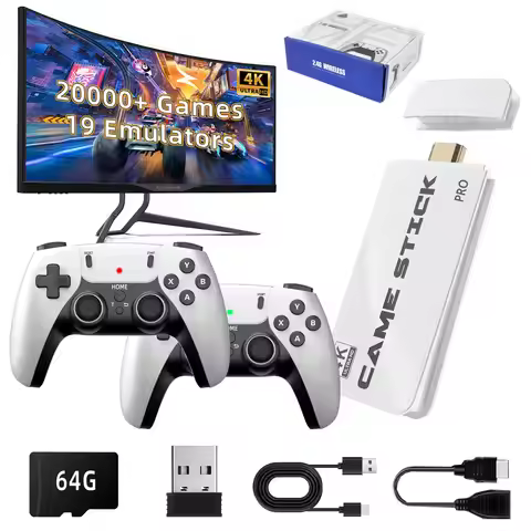 M15 Video Game Console 2.4G Wireless Dual Controller Gamepad Game Stick 64GB 15000+ Retro Classical 