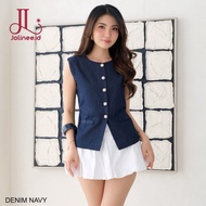 JOLINEE VEST DENIM / Denim Top / Trendy Women's Top / Women's Denim Top / V-Neck VEST - / Latest Wom