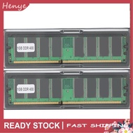 Henye DDR Memory Module 2pcs 1GB 400MHz PC-3200 184pin Ram Computer
