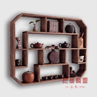 ST/💚Antique Shelf Solid Wood Wall-Mounted Duobao Pavilion Wall-Mounted Chinese Wall Shelf Tea Set Stand Antique Shelf Im