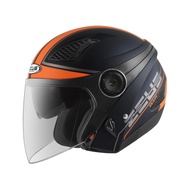 Helm Half Face Zeus 610 Black Orange Doff