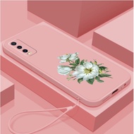 Casing Vivo 1713 1714 1716 1718 1719 1723  jasmine flower Phone Case Straight Edge All-Inclusive Lens Silicone Soft Shell Shockproof Phone Case Lanyard
