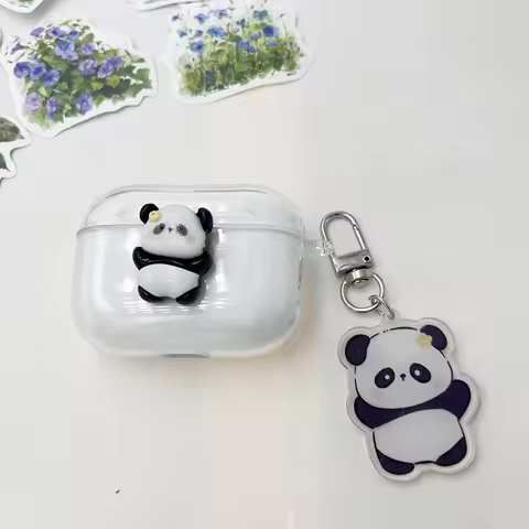 Cute panda pendant case For Anker Soundcore R60i NC /R50i NC K20i P20i P30i Case Silicone headphone 