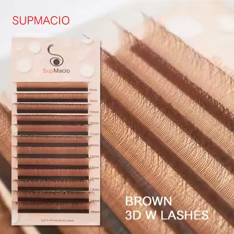 Supmacio Dark Brown Soft W 3D Fast Lashes Ready-made Eyelash Bundles 3D Clover Lashes Cilio 3 D