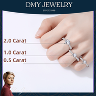 DMY Jewelry 925 Silver Original Italy Legit/10 Karat Pure Gold Ring/Real Moissanite 3CT Micro-Set Di