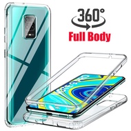 360 Full Body Double Transparent Silicone Case for Xiaomi Redmi Note 10 10S 9T 9 5G Redmi Note 9S 9 