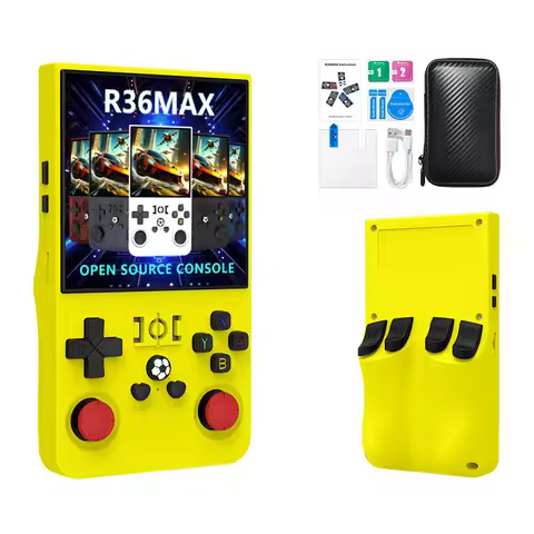 New Model R36 Max Original Console Handheld Game Players 4inch IPS Screen Open Source Console Retro 