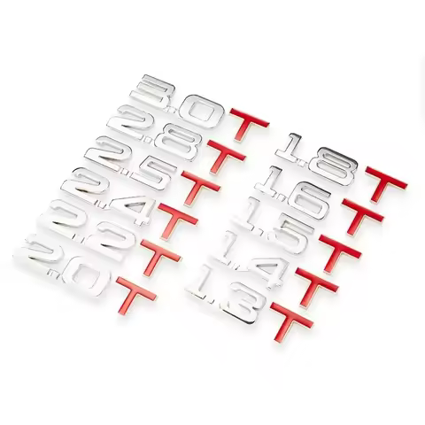 1Pcs New Car 3D Metal Alloy 1.6T 1.8T 2.0T 2.8T Logo Sticker Emblem Badge Decals For Golf Toyota BMW