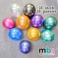 [10pcs] - 10 inch Chrome Metallic Balloon 10 inch Metallic balloons[10L]