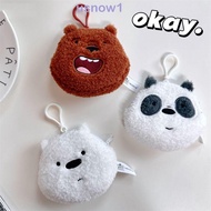 AHOUR1 Plush Bear Coin Purse, Plush Panda Bear Bear Plush Doll Card Bag, Cute We Bare Bears Plushie Bags Headphone Bag We Bare Bears Plush Wallet Hanging Ornaments