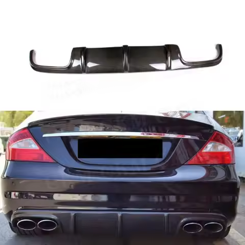CKMUUER For W219 Carbon Fiber Rear Lip Diffuser Spoiler for Mercedes-Benz CLS Class W219 CLS63 AMG 2