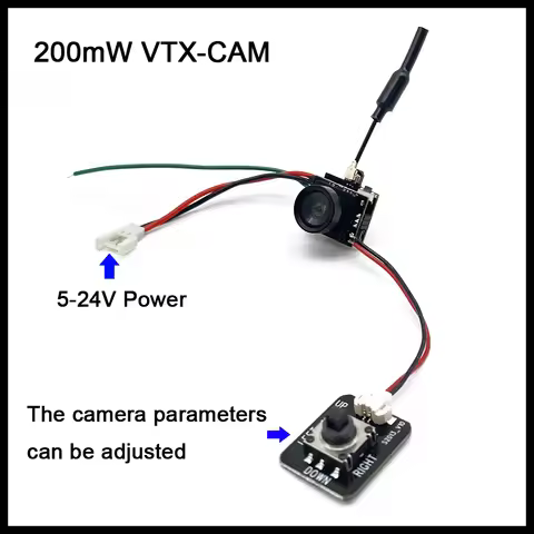 High Definition EWRF 1200TVL FOV 120 Degree 5.8Ghz 48CH Mini FPV Camera AIO 200mW Transmitter For RC