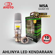 AYOTO Lampu Depan LED Motor M5A AC/DC Watt 10 Piringan Kaki 3 1Pcs| Lampu motor | Assesoris Motor | COD | Buatan Lokal