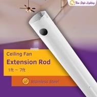 Ceiling Fan Metal Universal Long Extension Rod Downrod Extend Pipe Besi Panjang 延长杆 1Feet 7ft 18" 24