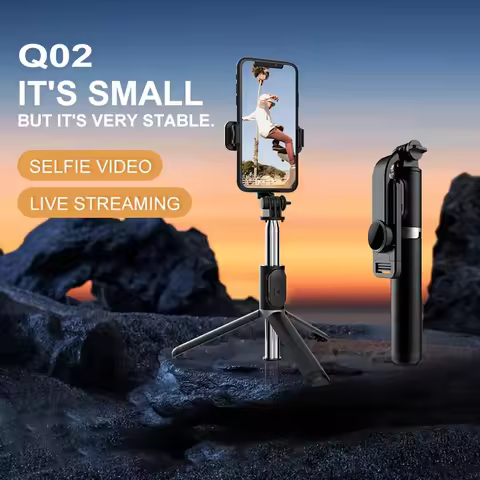 Retractable Selfie Stick Professional Ground Tripod with Wireless Remote Control360°Rotating Stable 