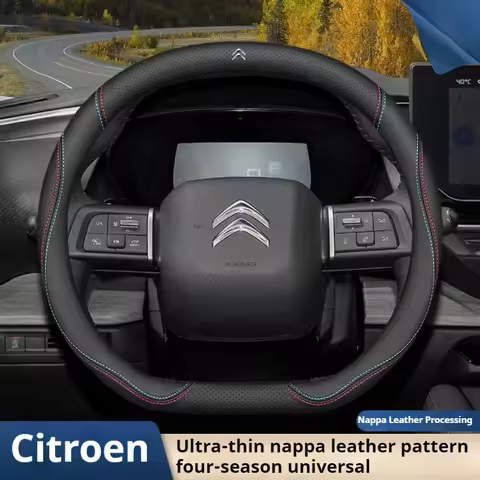 Nappa Leather Car Steering Wheel Cover for Citroen C4X C5X C3 C5 Aircross e-Berlingo C4 2021 2022 20
