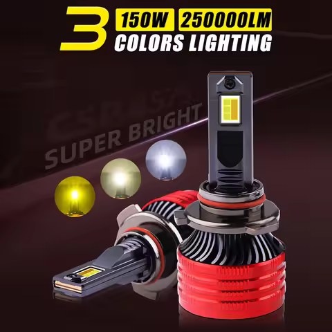 2Pcs 3 Colors 150W Car LED Headlight Bulb 250000LM Auto LED Fog Lamp H4 H1 H3 H7 H8 H9 H11 9005 HB3 