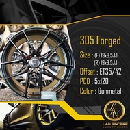305 Forged (Depan) 19x8.5JJ (Belakang) 19x9.5JJ 5x120 Warna Kelabu Metalik