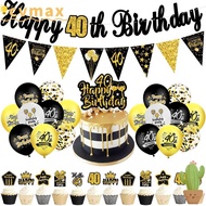 CYMX Birthday Balloons Set Party Decoration Print flag Happy Birthday 30th 40th 50th 60th Banner