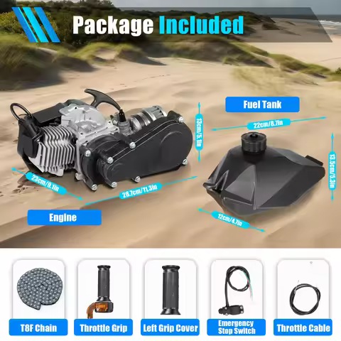 49.85cc 2 Stroke Dirt Bike Engine Air Cooling System Engine Kit Electronic Ignition Engine for Pocke